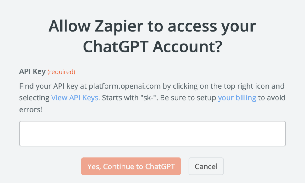 Grant Zapier Access to Chat GPT